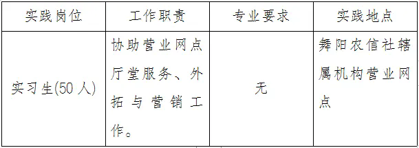 2024年舞陽縣大學(xué)生“返家鄉(xiāng)”暑期社會實踐招聘公告(舞陽農(nóng)信社專版)